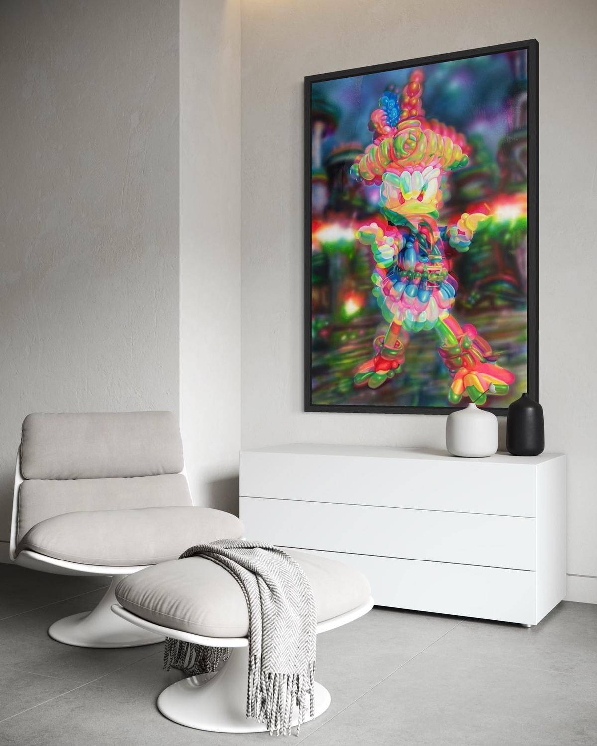 Angry Daisy（30''x 45''/ 75 x 115 CM/Black Frame Stretched）