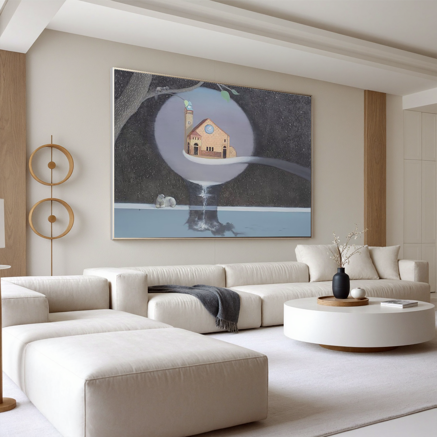 Dream Church in the Sphere-Surreal Church Landscape Wall Art
