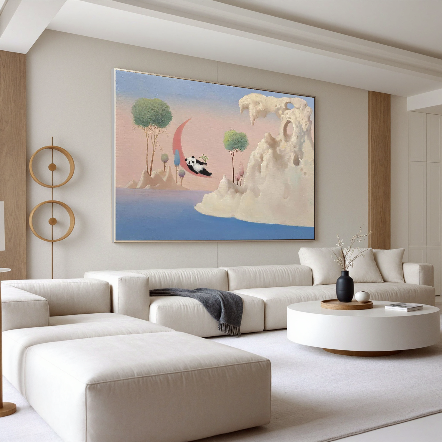Dreaming in the Crescent Bay （48''x 32''/ 122 x 81 CM / Rolled Canvas）