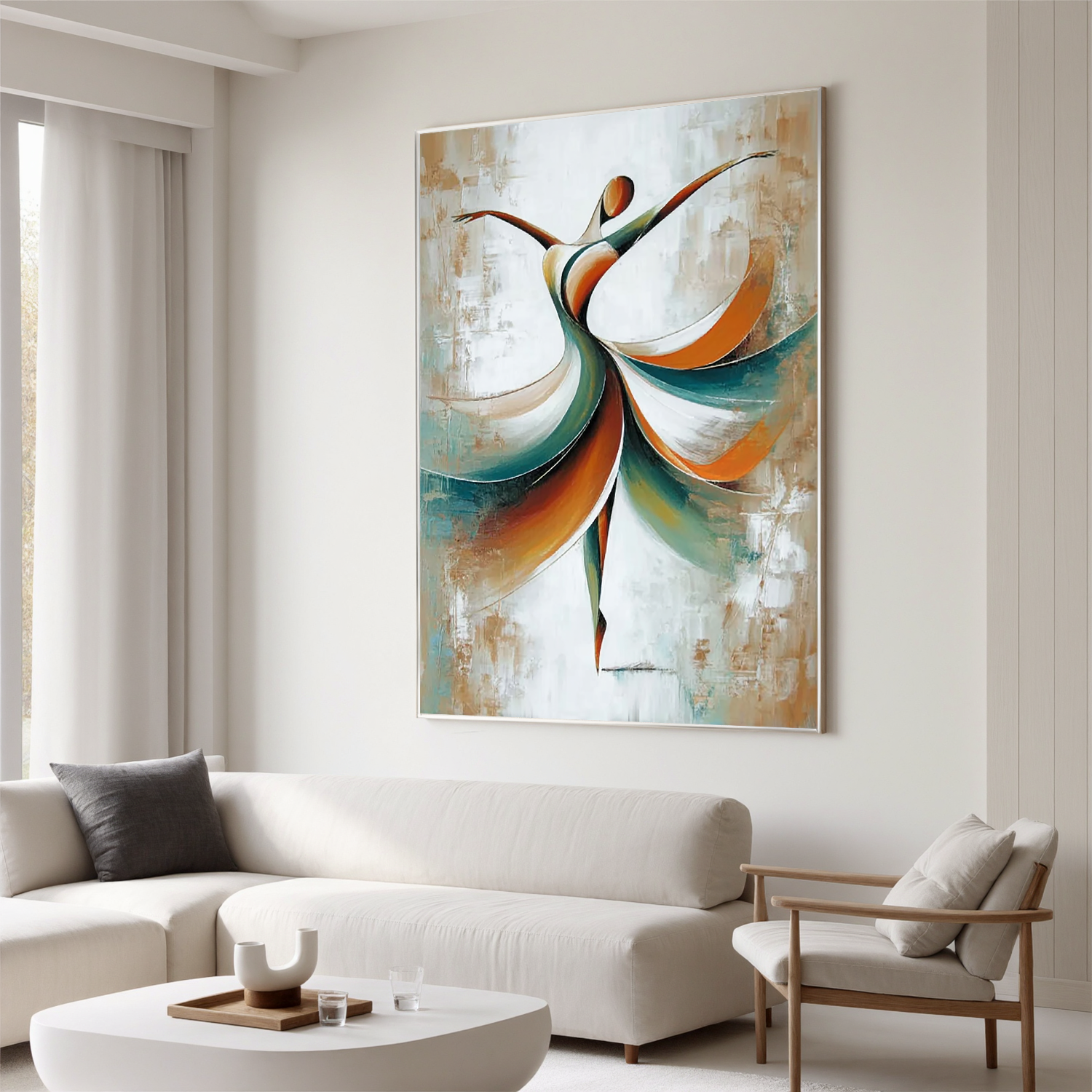 Abstract Dancer Oil Painting, Modern Dance Wall Art for Living Room Decor#OA 0577