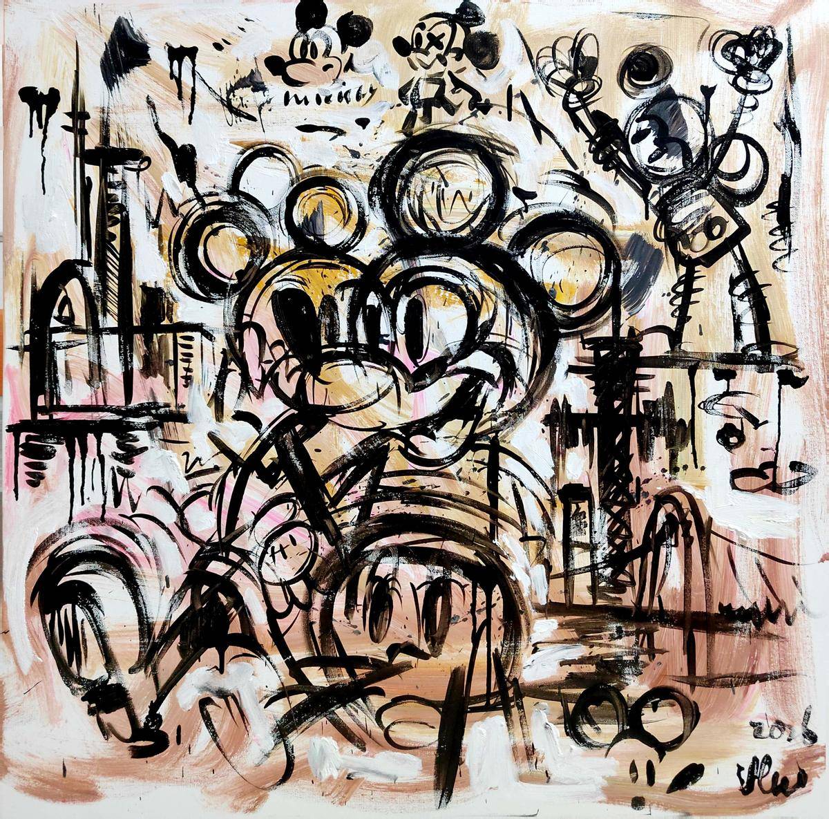 Mickey（40''x 40''/ 100 x 100 CM/Frameless Stretch)