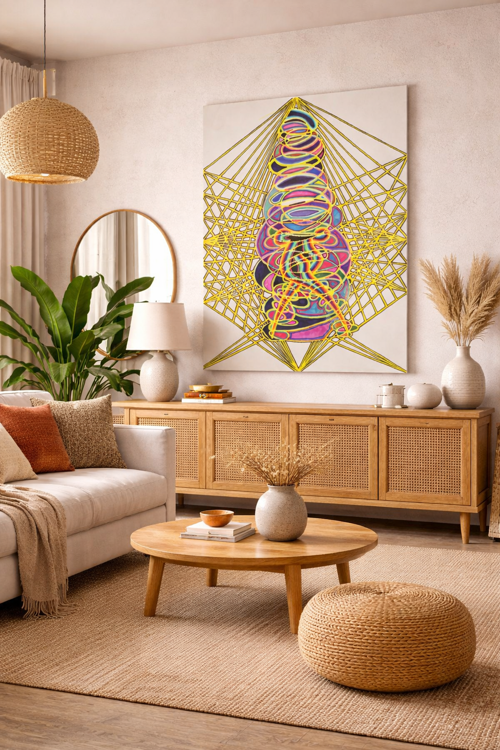 Torsion Grid(36''x 48''/ 90 x 120 CM/Frameless Stretch)