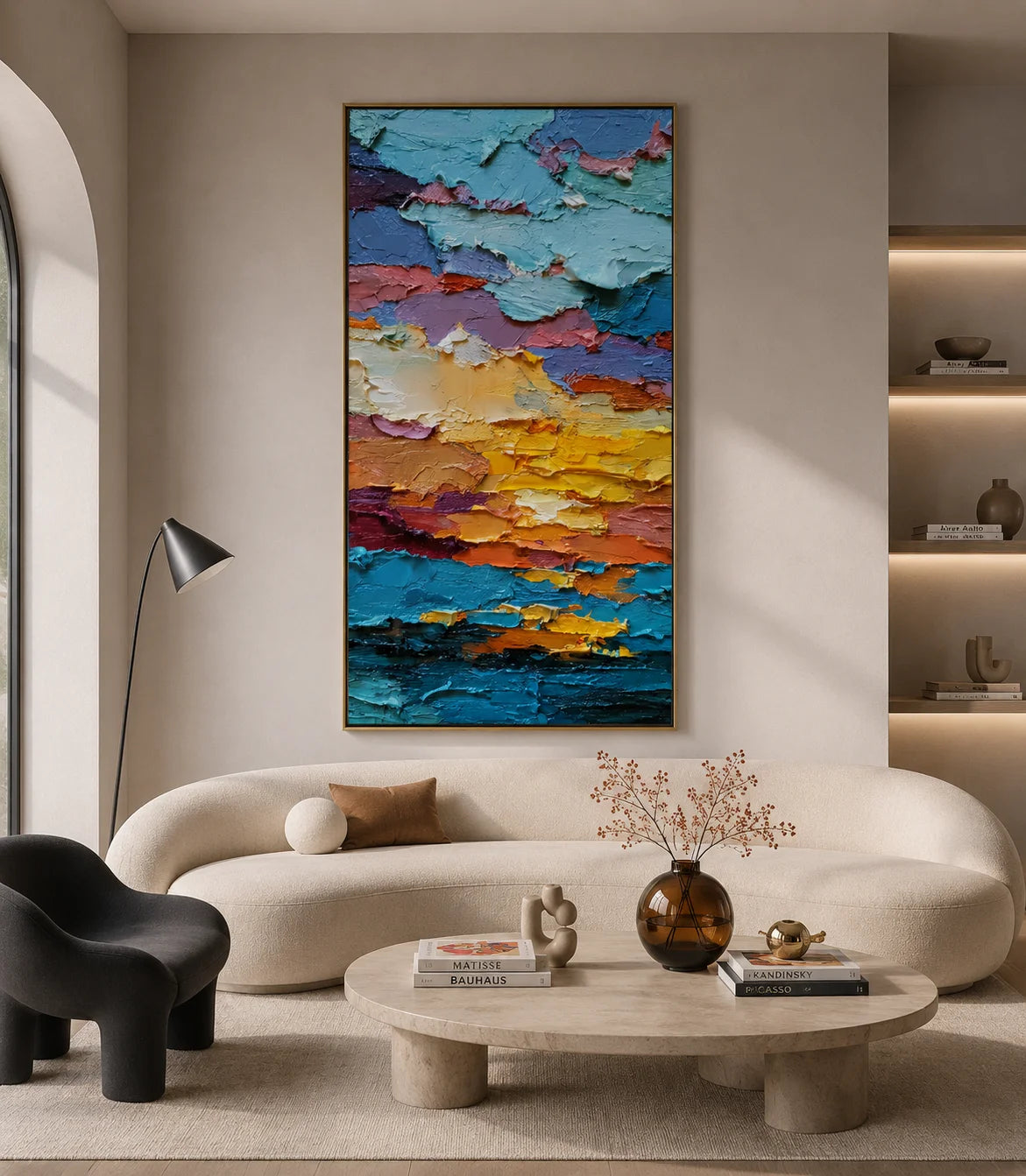 Colorful Textured Abstract Oil Painting – Modern Impasto Wall Art#OA 0903