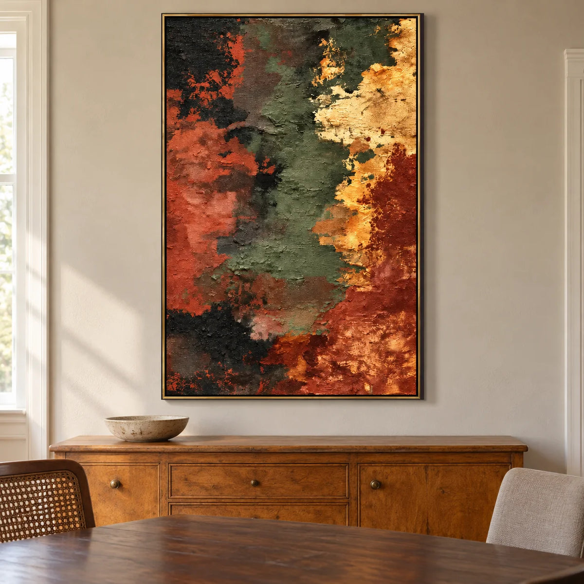 Large Modern Textured Abstract Wall Art – Earth Tone Contemporary Canvas Painting
