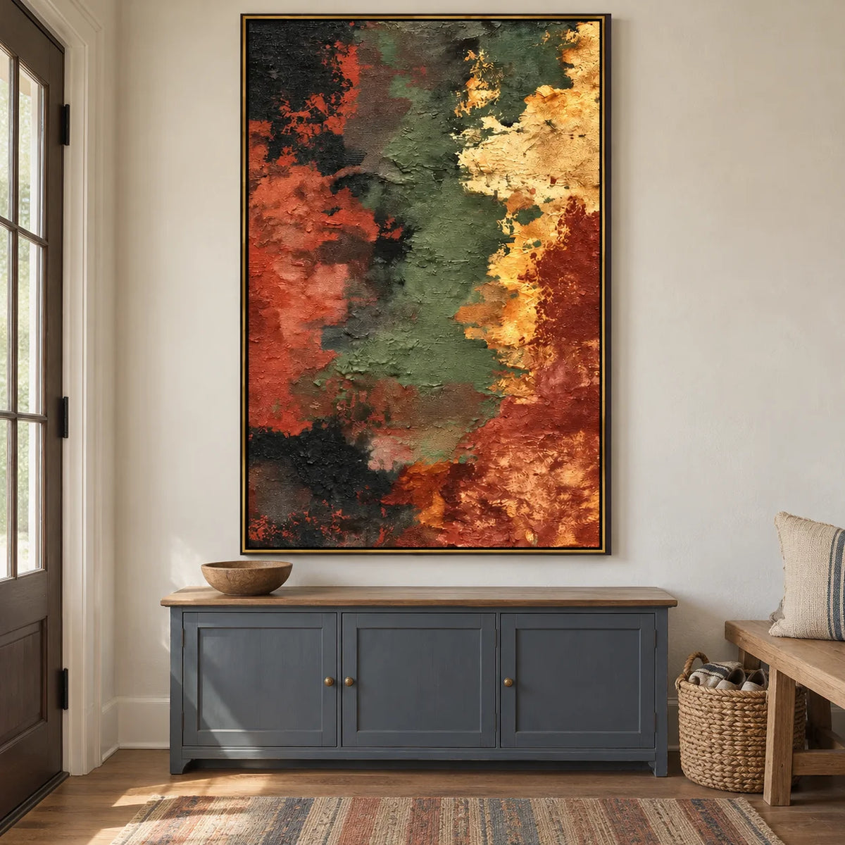 Large Modern Textured Abstract Wall Art – Earth Tone Contemporary Canvas Painting