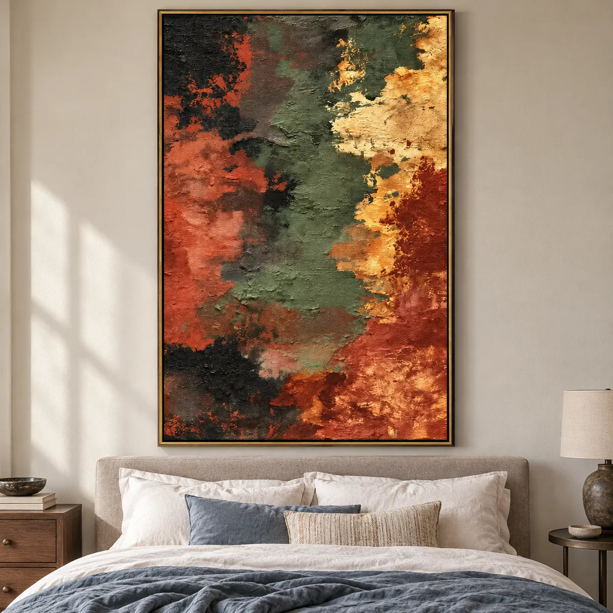 Large Modern Textured Abstract Wall Art – Earth Tone Contemporary Canvas Painting