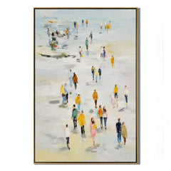 Large Abstract People Walking Wall Art – Modern Figurative Canvas Painting for Living Room Decor
