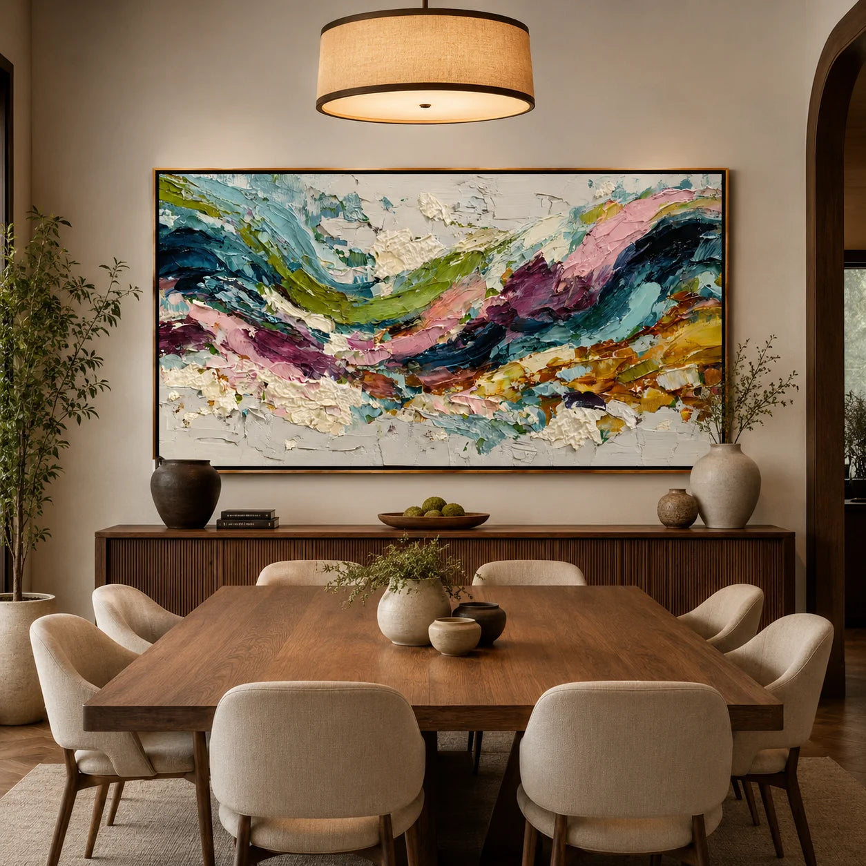 Hand-Painted Abstract Oil Painting, Large Textured Colorful Wall Art for Modern Home Decor#OA 0913