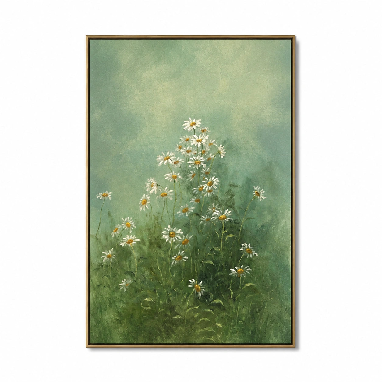 OwnanartHand-PaintedGreenDaisyMeadowOilPainting_SageBotanicalFloralWallArtforNaturalHomeDecor