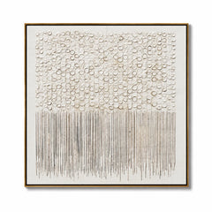 Hand-Painted White Textured Abstract Oil Painting, Minimalist 3D Wall Art for Modern Luxury Home Decor #OA 0923