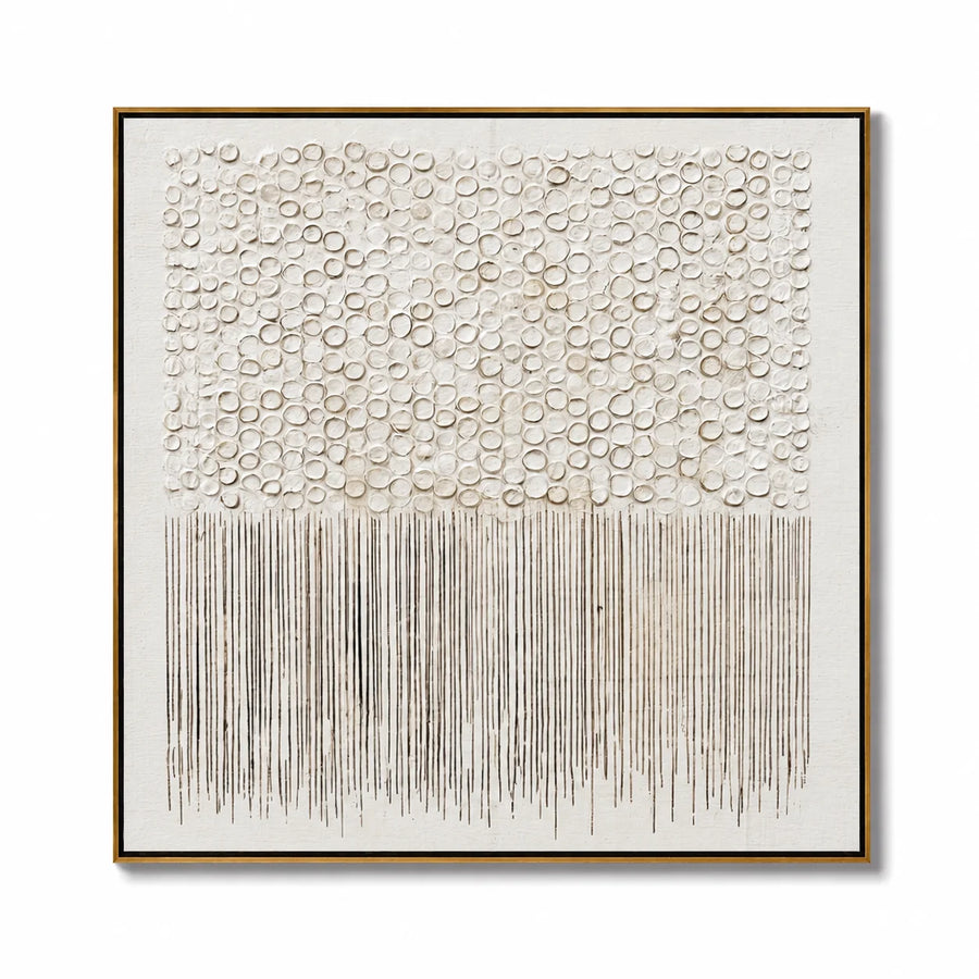 Hand-Painted White Textured Abstract Oil Painting, Minimalist 3D Wall Art for Modern Luxury Home Decor #OA 0923