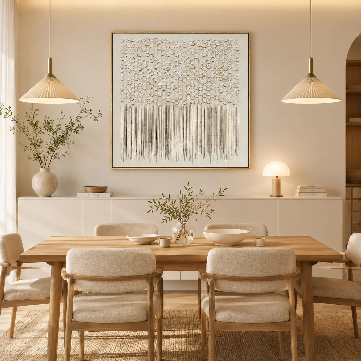 Hand-Painted White Textured Abstract Oil Painting, Minimalist 3D Wall Art for Modern Luxury Home Decor #OA 0923