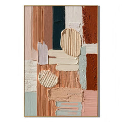 Blush and Terracotta Abstract Hand-Painted Oil Painting # OA 1102