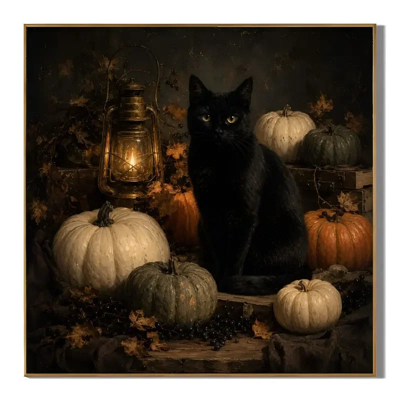 Ownanart Original Hand-Painted Gothic Raven Still Life Oil Painting with Candlelight, Antique Pocket Watch, Sealed Letter and Dark Academia Wall Art # OA 1300
