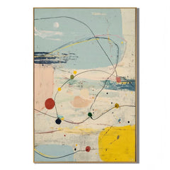 Modern Abstract Line Hand-Painted Oil Painting | Minimalist Geometric Wall Art | Scandinavian Contemporary Canvas Artwork for Living Room, Bedroom & Office # OA 1094