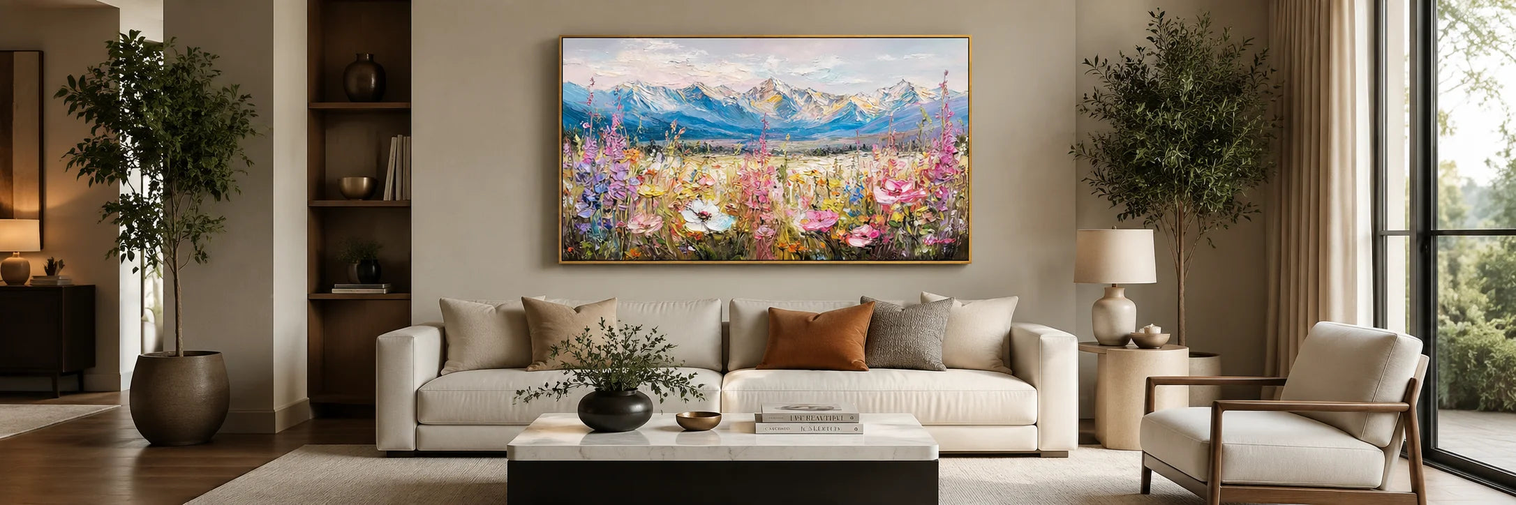 Contemporary oil-on-canvas painting with visible hand-applied paint layers