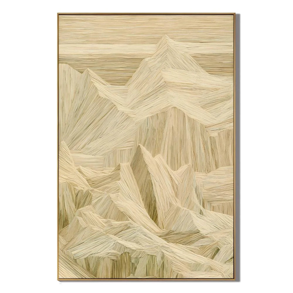Neutral Mountain Abstract Hand-Painted Oil Painting OA # 1103