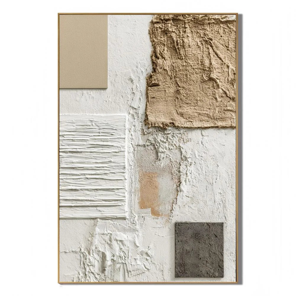 Neutral Textured Abstract Hand-Painted Oil Painting OA # 1101