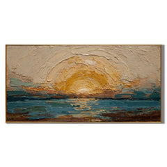Ownanart Original Hand-Painted Southwestern Desert Cactus Landscape Oil Painting, Large Horizontal Textured Impasto Canvas Wall Art for Living Room and Bedroom Decor # OA 1229