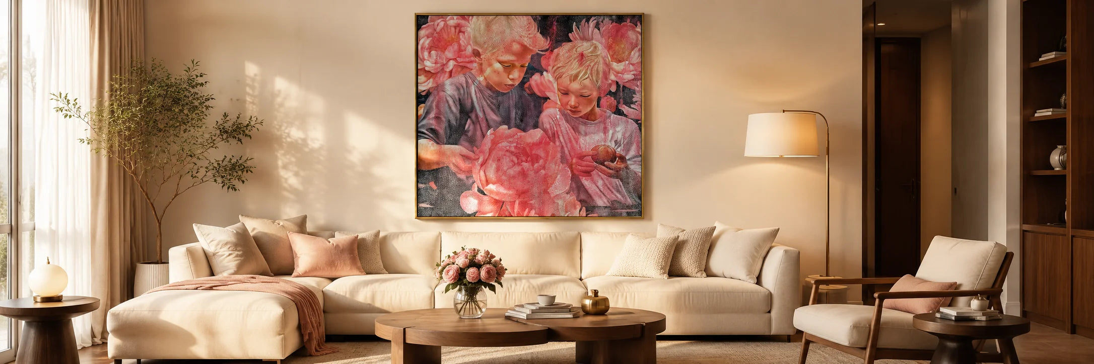 Authentic artist-painted canvas artwork with visible oil paint texture