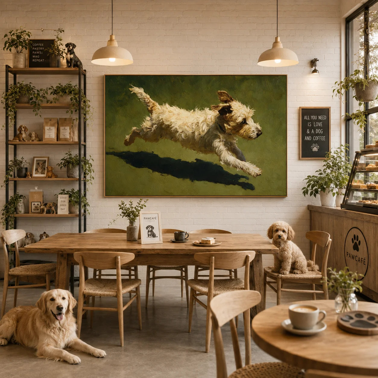 Running Terrier Dog Hand-Painted Oil Painting | Custom Pet Portrait Canvas Wall Art for Dog Lovers # OA 1038
