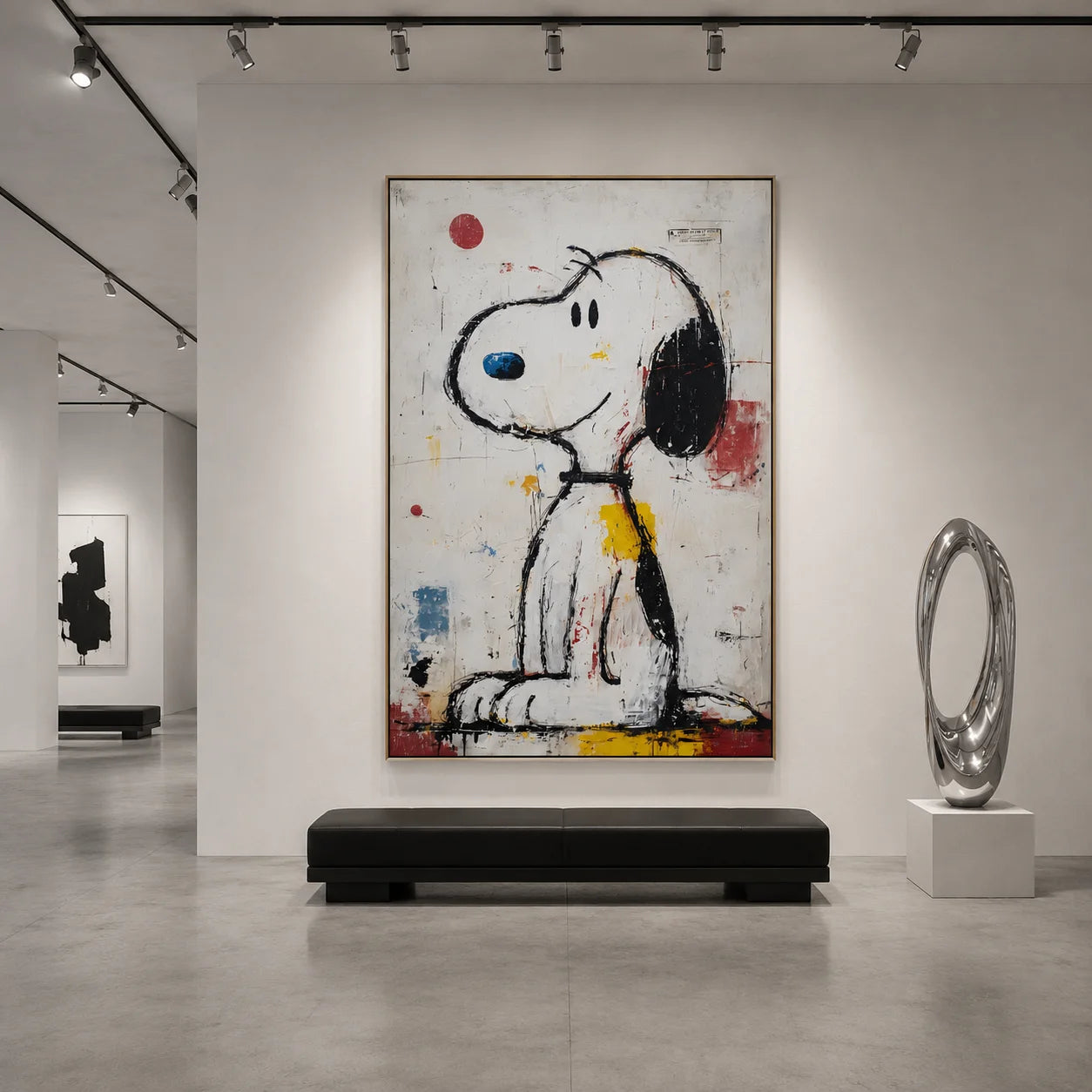 Snoopy Hand-Painted Oil Painting | Modern Pop Art Cartoon Wall Art | Abstract Graffiti Canvas Artwork for Living Room, Bedroom, Kids Room & Office # OA 1081
