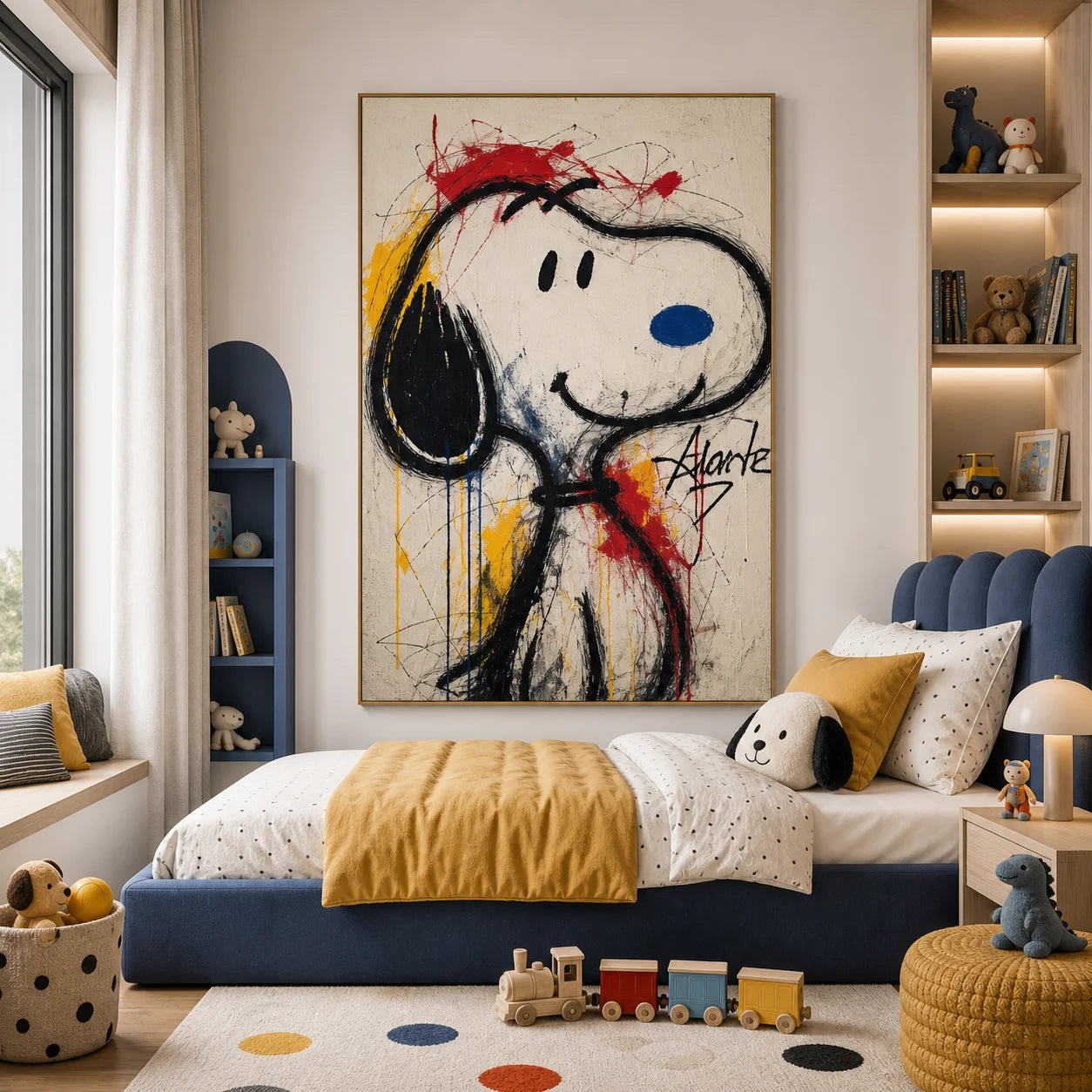 Snoopy Pop Art Hand-Painted Oil Painting | Modern Graffiti Wall Art # 1097
