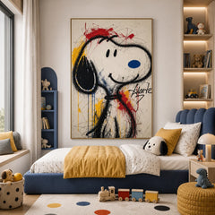 Snoopy Pop Art Hand-Painted Oil Painting | Modern Graffiti Wall Art  # OA 1097