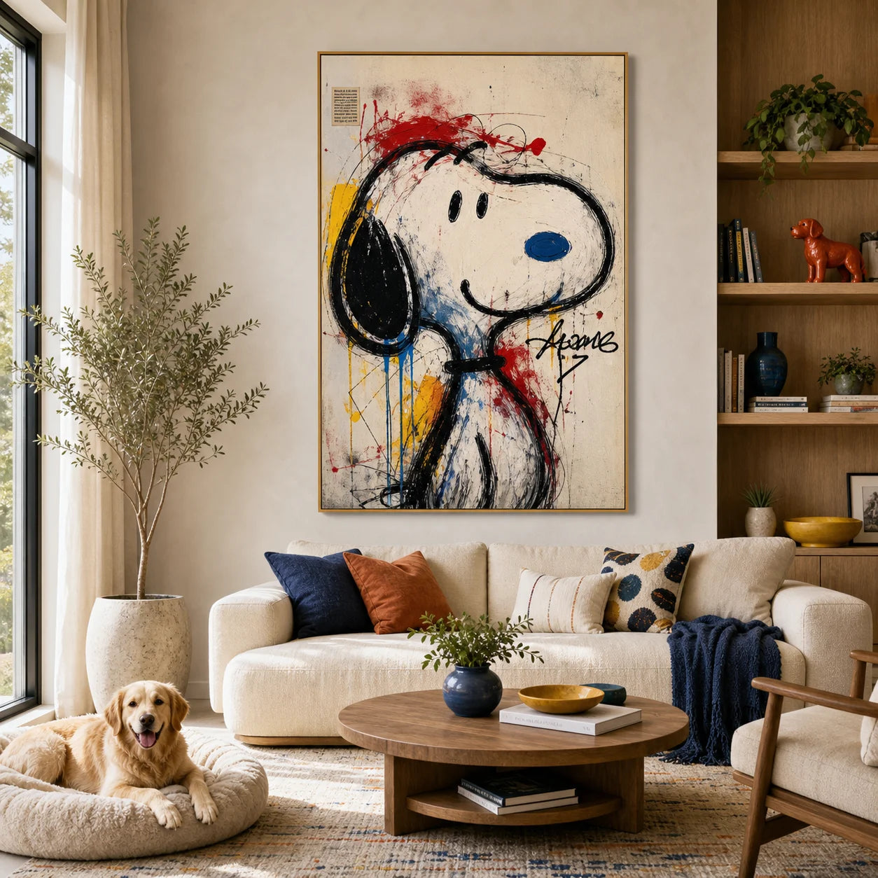Snoopy Pop Art Hand-Painted Oil Painting | Modern Graffiti Wall Art # 1097