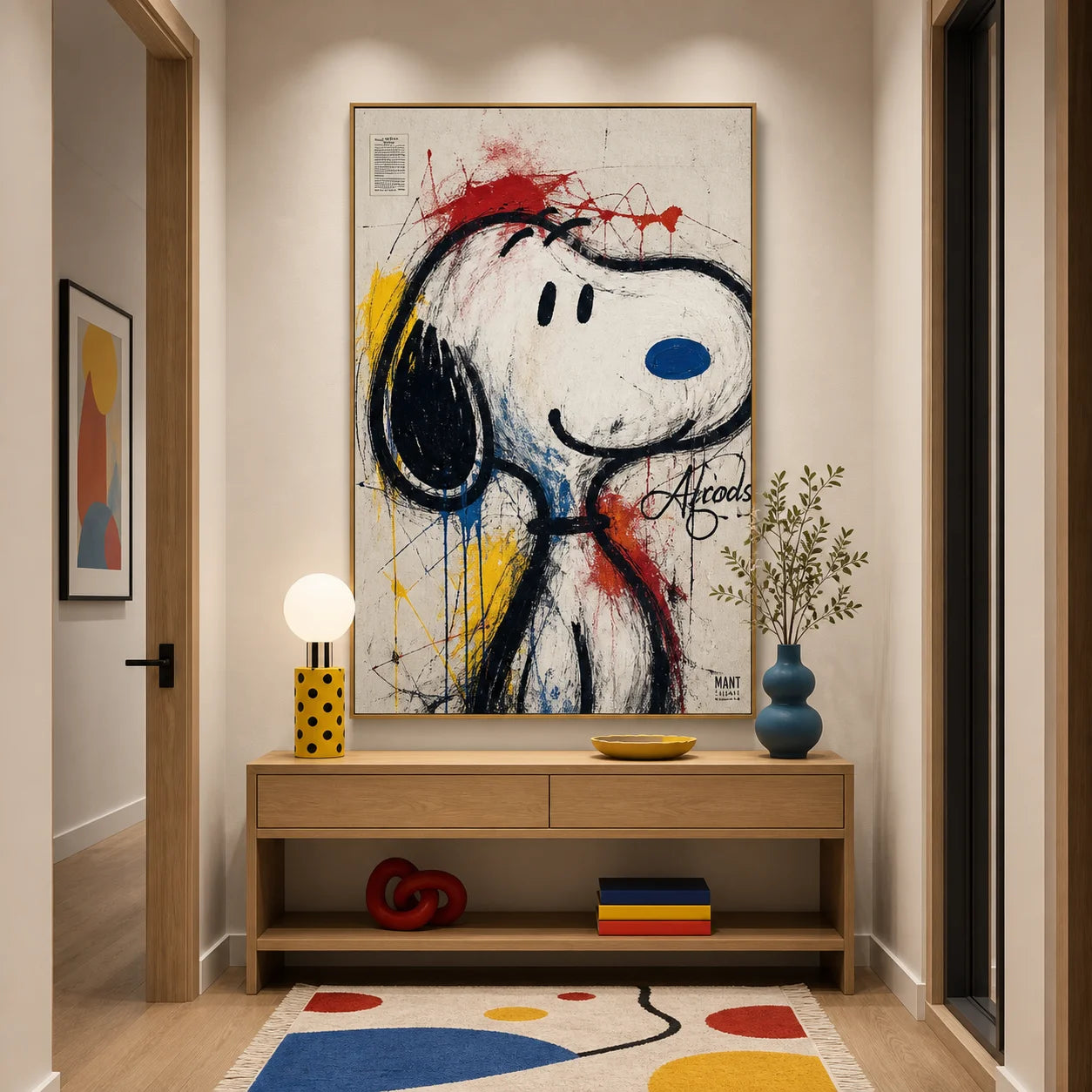 Snoopy Pop Art Hand-Painted Oil Painting | Modern Graffiti Wall Art # 1097