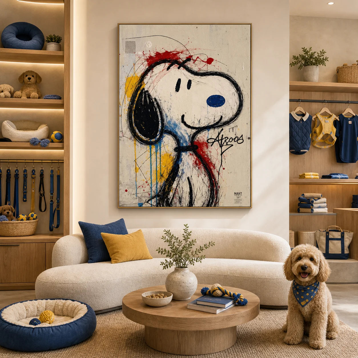 Snoopy Pop Art Hand-Painted Oil Painting | Modern Graffiti Wall Art # 1097