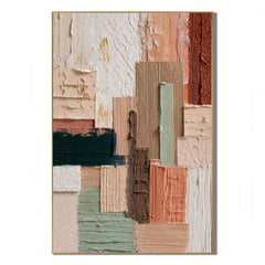 Terracotta and Sage Abstract Hand-Painted Oil Painting # OA 1104