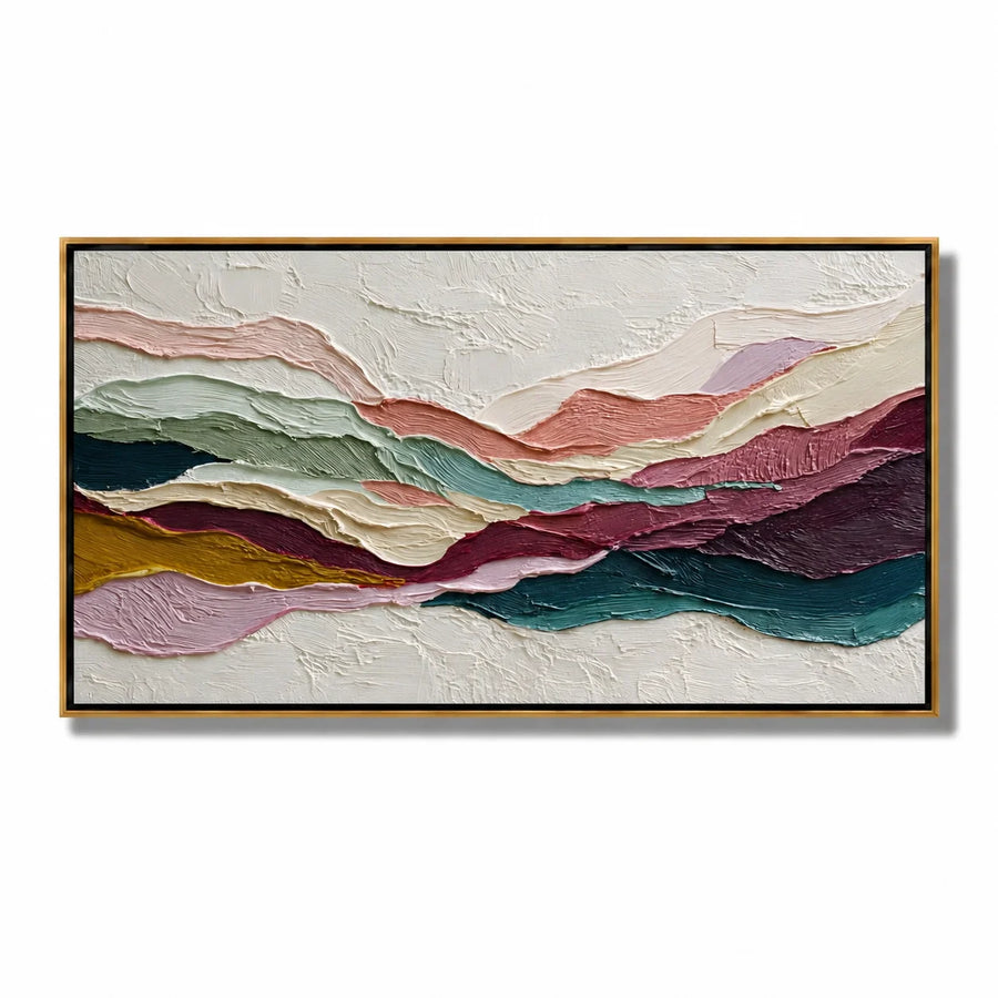 Textured Abstract Landscape Hand-Painted Oil Painting, Modern Impasto Canvas Wall Art for Luxury Home Decor#OA 0949