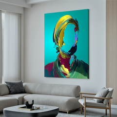 Abstract Faceless Portrait Oil Painting, Colorful Modern Figure Wall Art for Living Room Decor#OA 0596