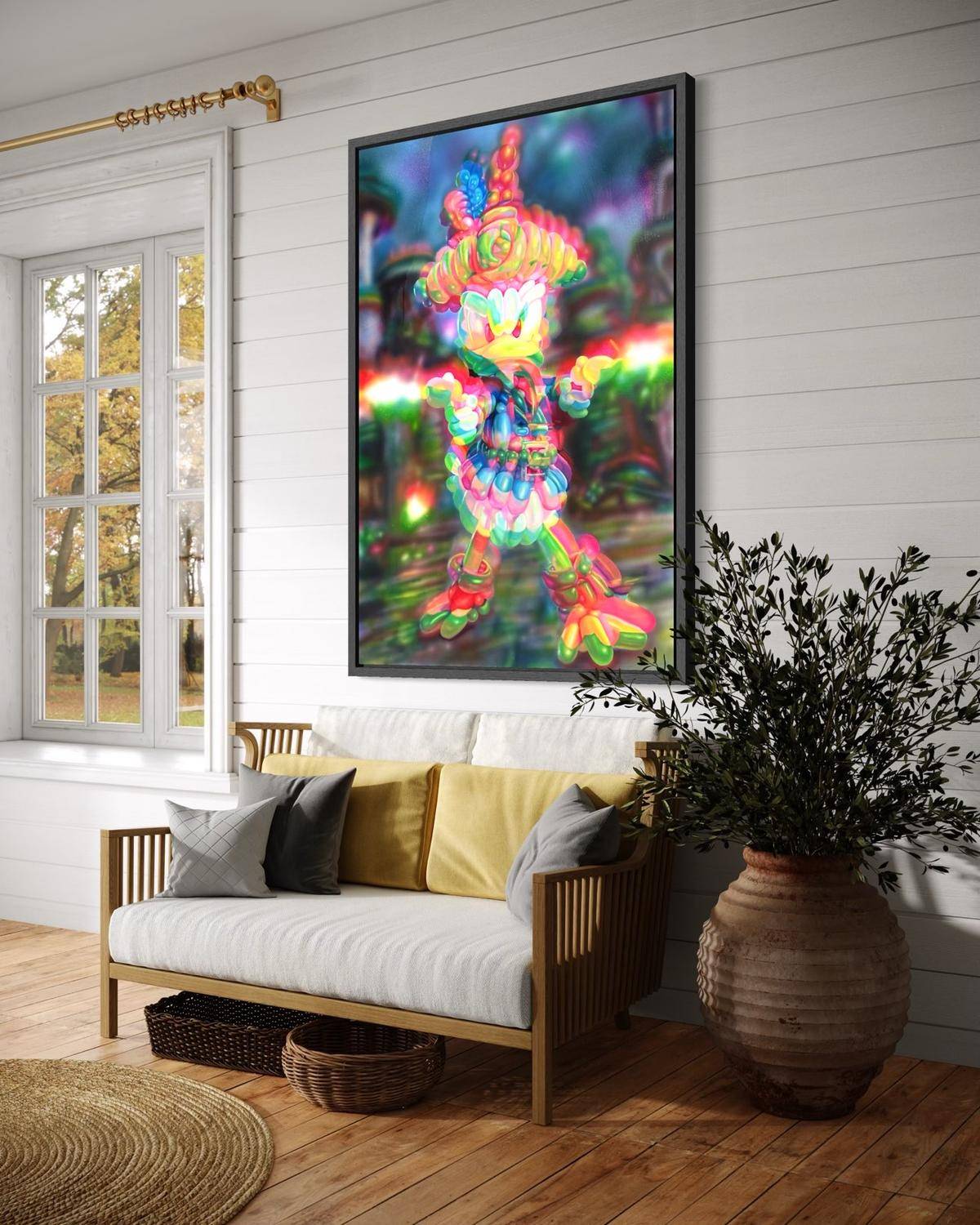 Angry Daisy（30''x 45''/ 75 x 115 CM/Black Frame Stretched）