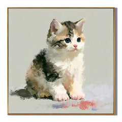 Cute Blue-Eyed Kitten Hand-Painted Oil Painting | Original Cat Wall Art for Living Room, Bedroom and Nursery Decor # OA 1108