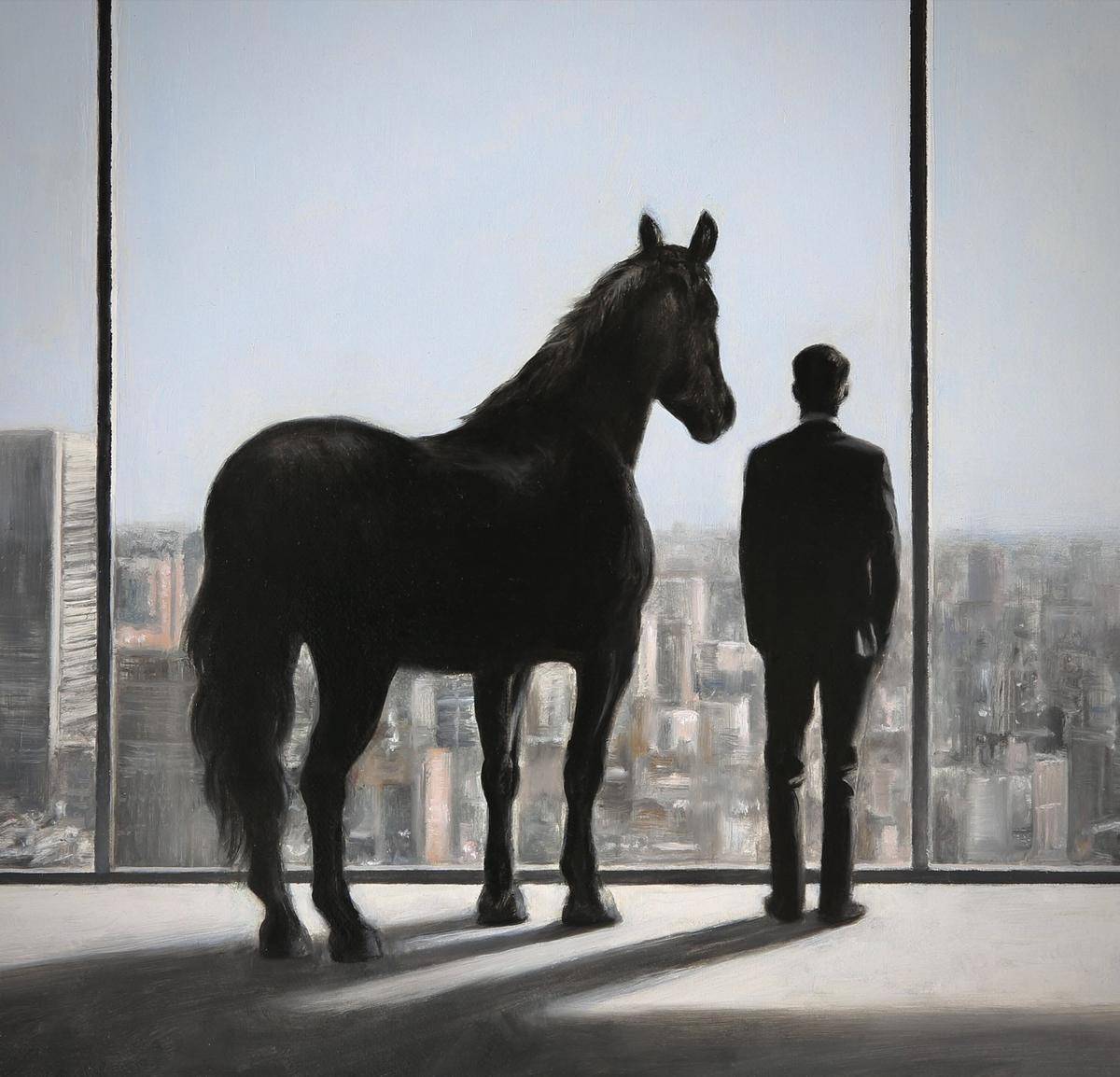 Outset（32''x 62''/ 80 x 160 CM/Stretched + Black Wooden Frame）