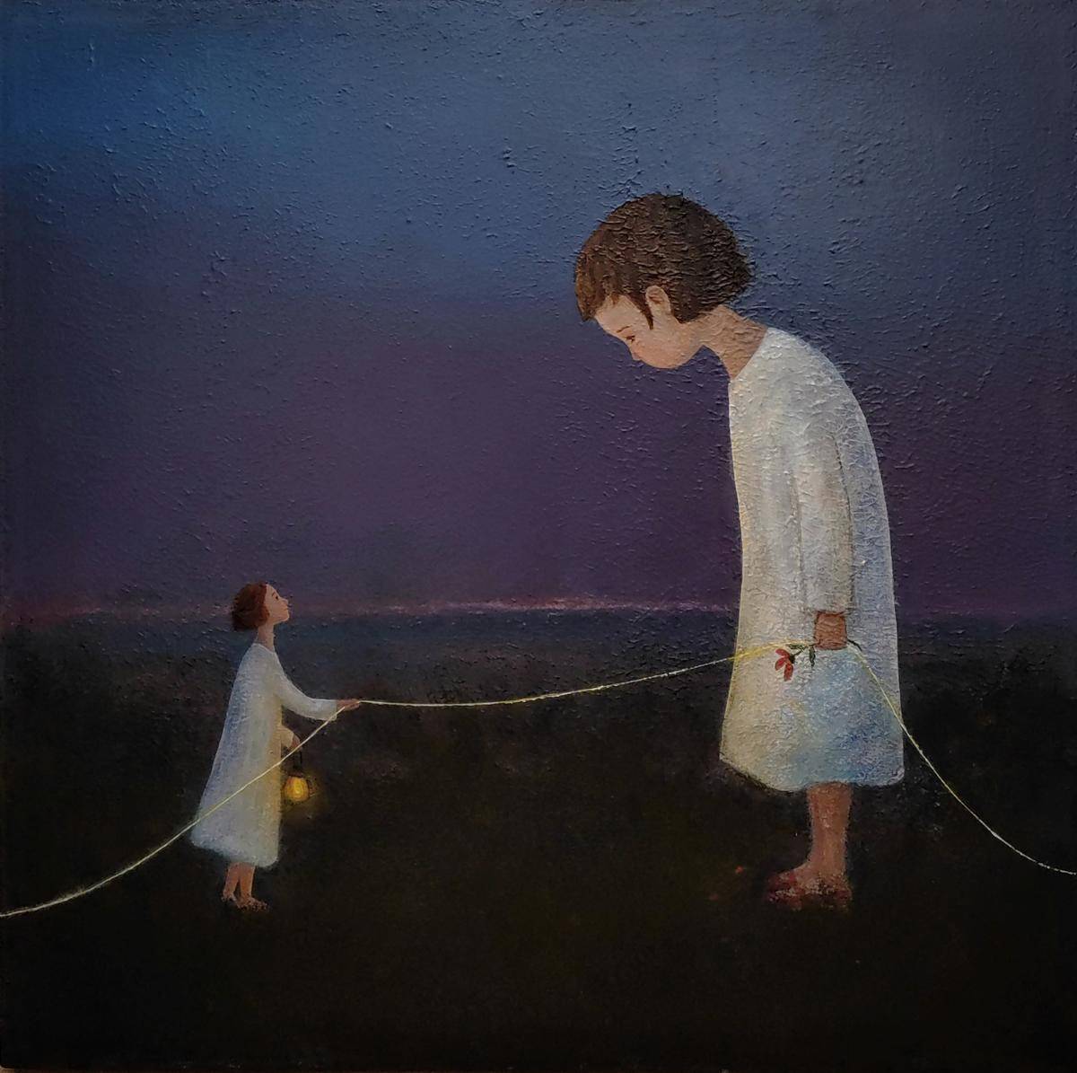 The Inner Giant-Child（40''x 40''/ 100 x 100 CM/Stretched + Wooden Frame)