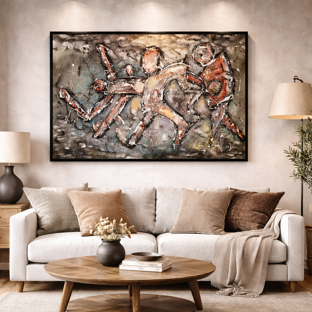Interwoven Existence（32''x 48''/ 80 x 120 CM/Stretched + Black Wooden Frame)