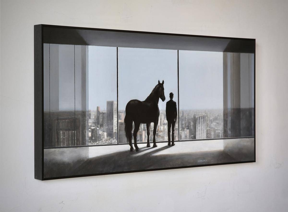 Outset（32''x 62''/ 80 x 160 CM/Stretched + Black Wooden Frame）