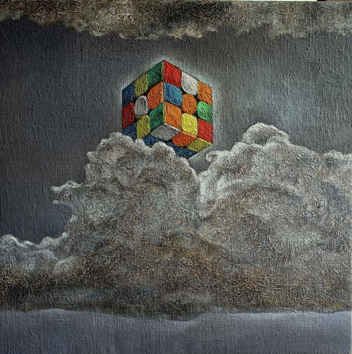 Rubik's Cube(28''x 28''/ 70 x 70 CM/Frameless Stretch)
