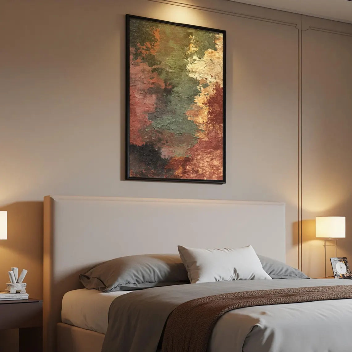 Large Modern Textured Abstract Wall Art – Earth Tone Contemporary Canvas Painting