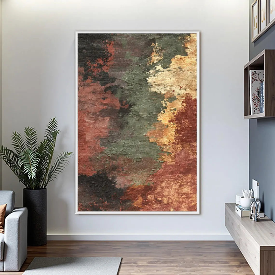 Large Modern Textured Abstract Wall Art – Earth Tone Contemporary Canvas Painting