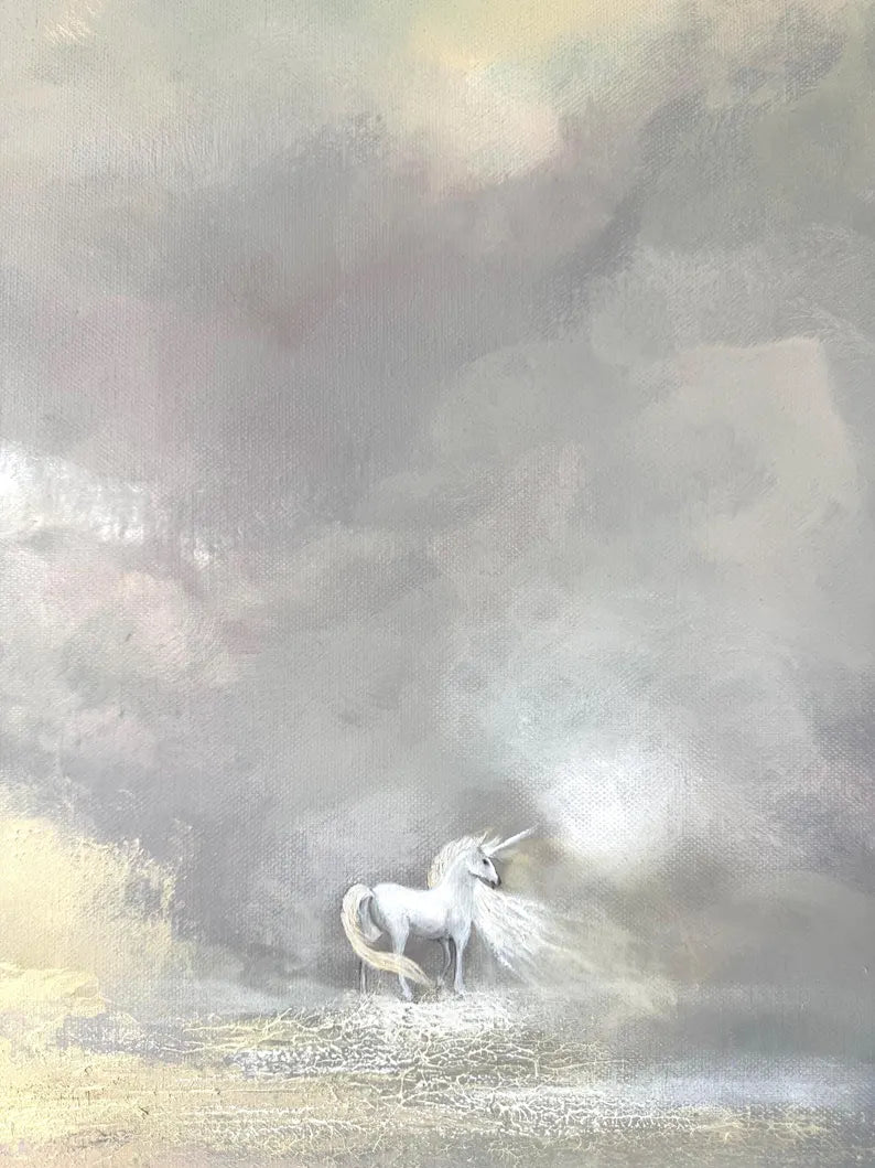 Large Neutral Abstract Cloudscape Wall Art – Modern Beige Textured Canvas Painting for Living Room Decor